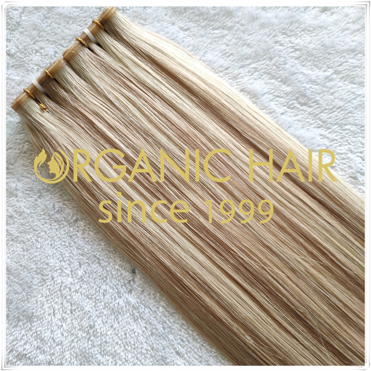Double drawn custom color flat weft hair extensions CNY031